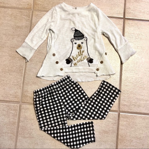 RARE EDITIONS 2-piece Teddy Bear outfit baby 24M - Picture 1 of 10
